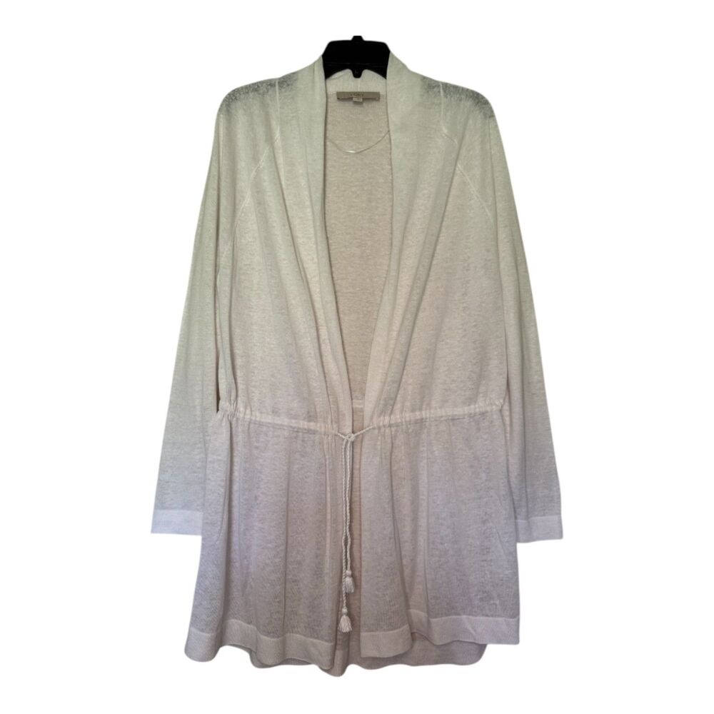 ANN TAYLOR LOFT women's size large L linen blend lightweight cardigan sweater